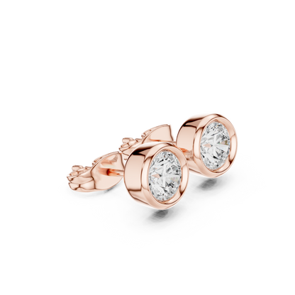 Elvara Round Diamond Bezel Studs