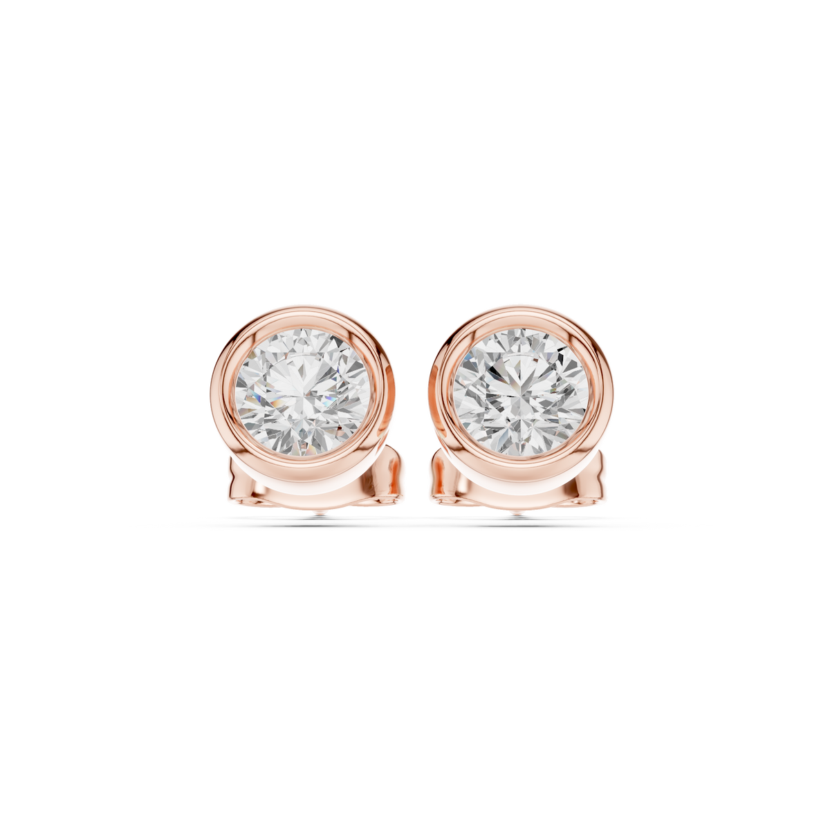 Elvara Round Diamond Bezel Studs