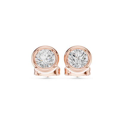 Elvara Round Diamond Bezel Studs