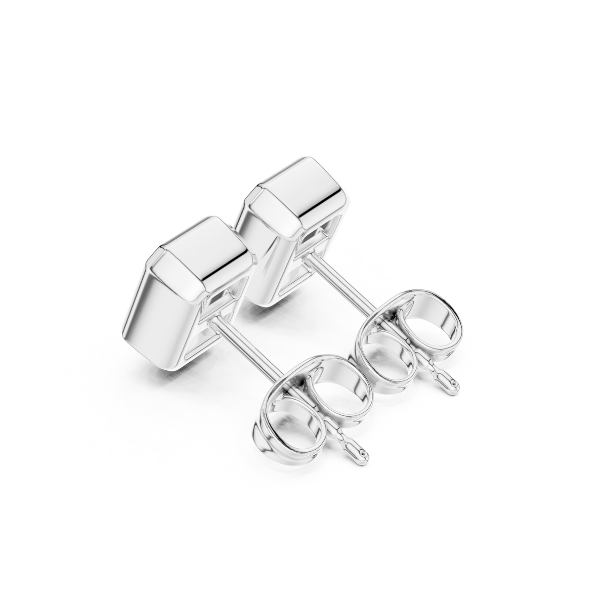 Zelvienne Radiant Cut Bezel Studs
