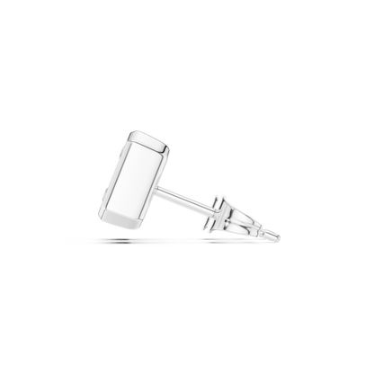 Regal Prism Emerald Cut Moissanite Stud Earrings in 925 Sterling Silver