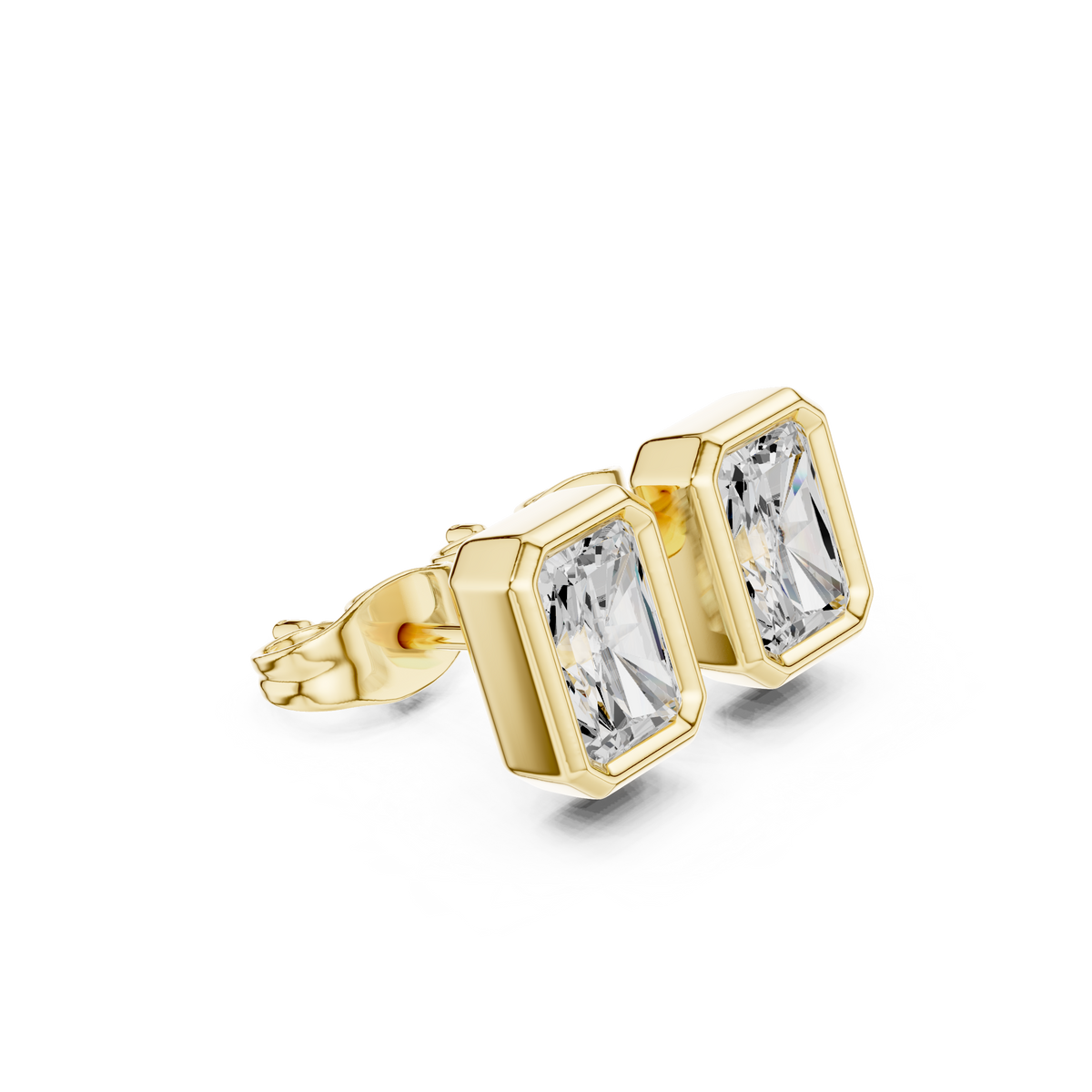 Zelvienne Radiant Cut Bezel Studs