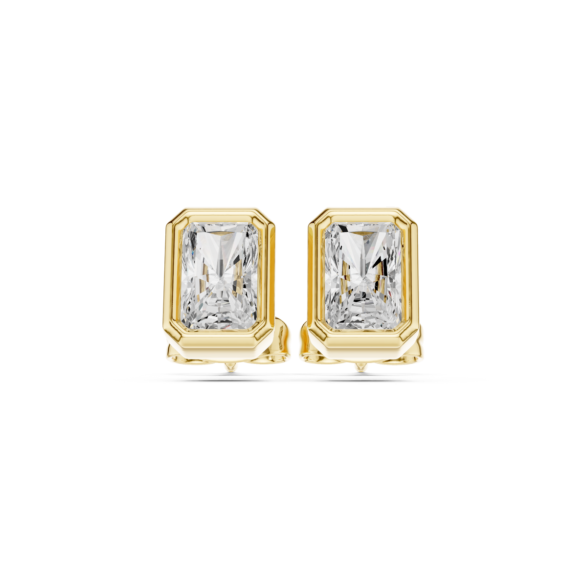 Zelvienne Radiant Cut Bezel Studs