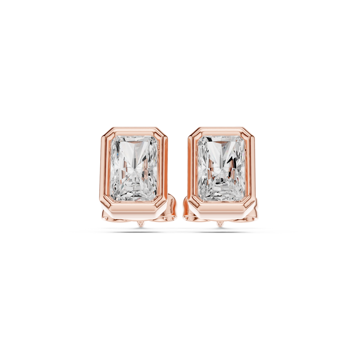 Zelvienne Radiant Cut Bezel Studs
