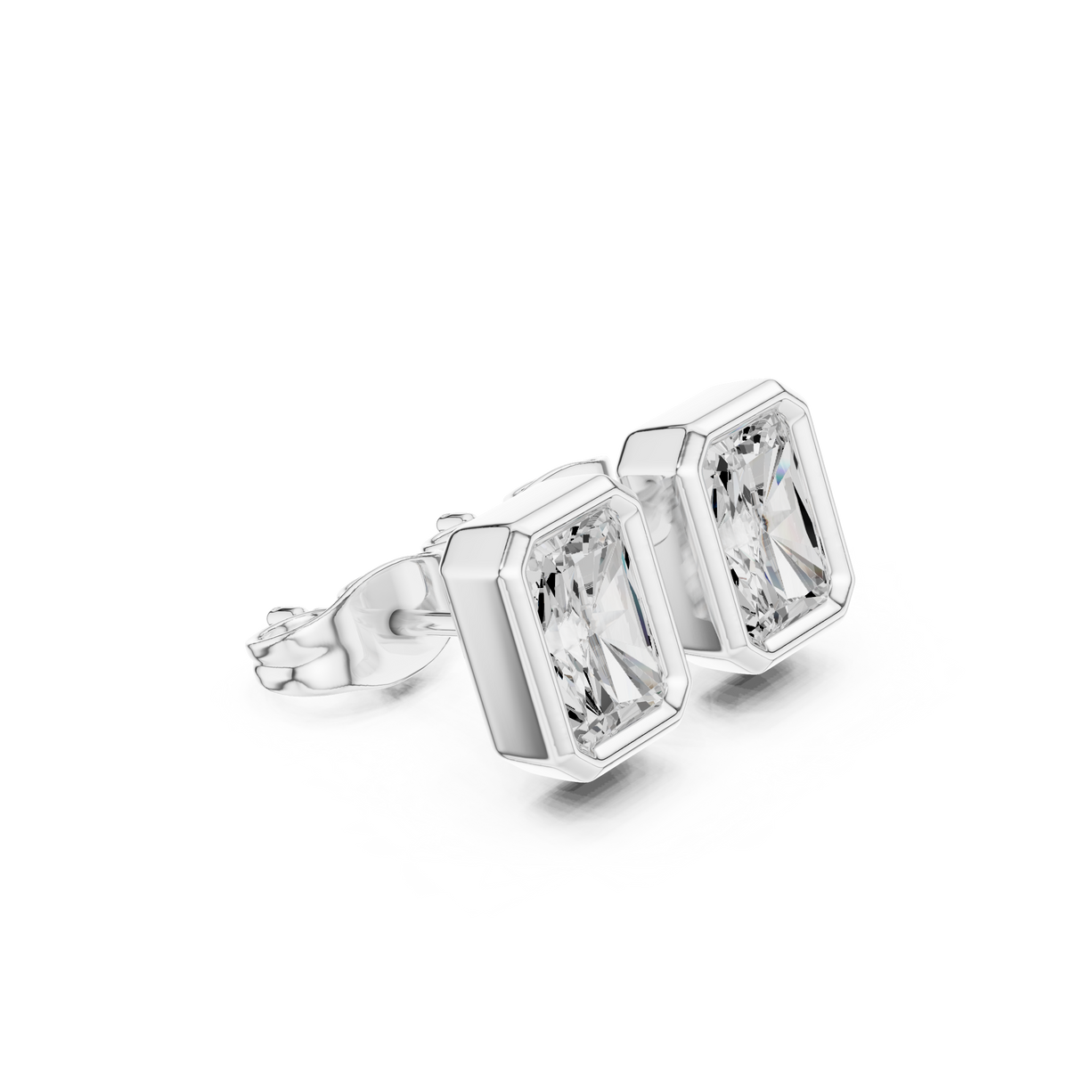 Zelvienne Radiant Cut Bezel Studs