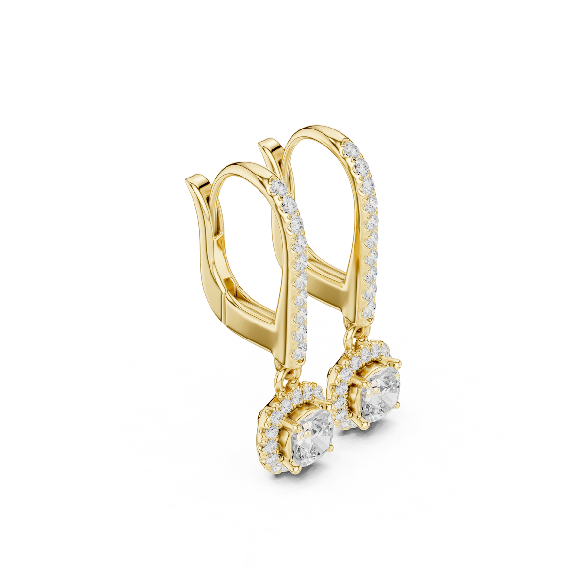 Virella Cushion Halo Drop Earring
