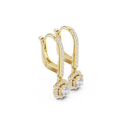 Virella Cushion Halo Drop Earring