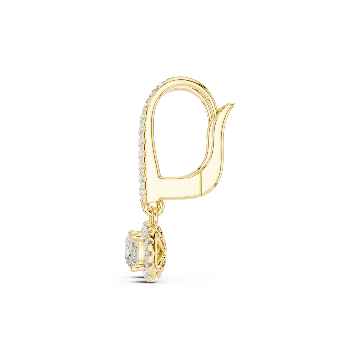 Virella Cushion Halo Drop Earring