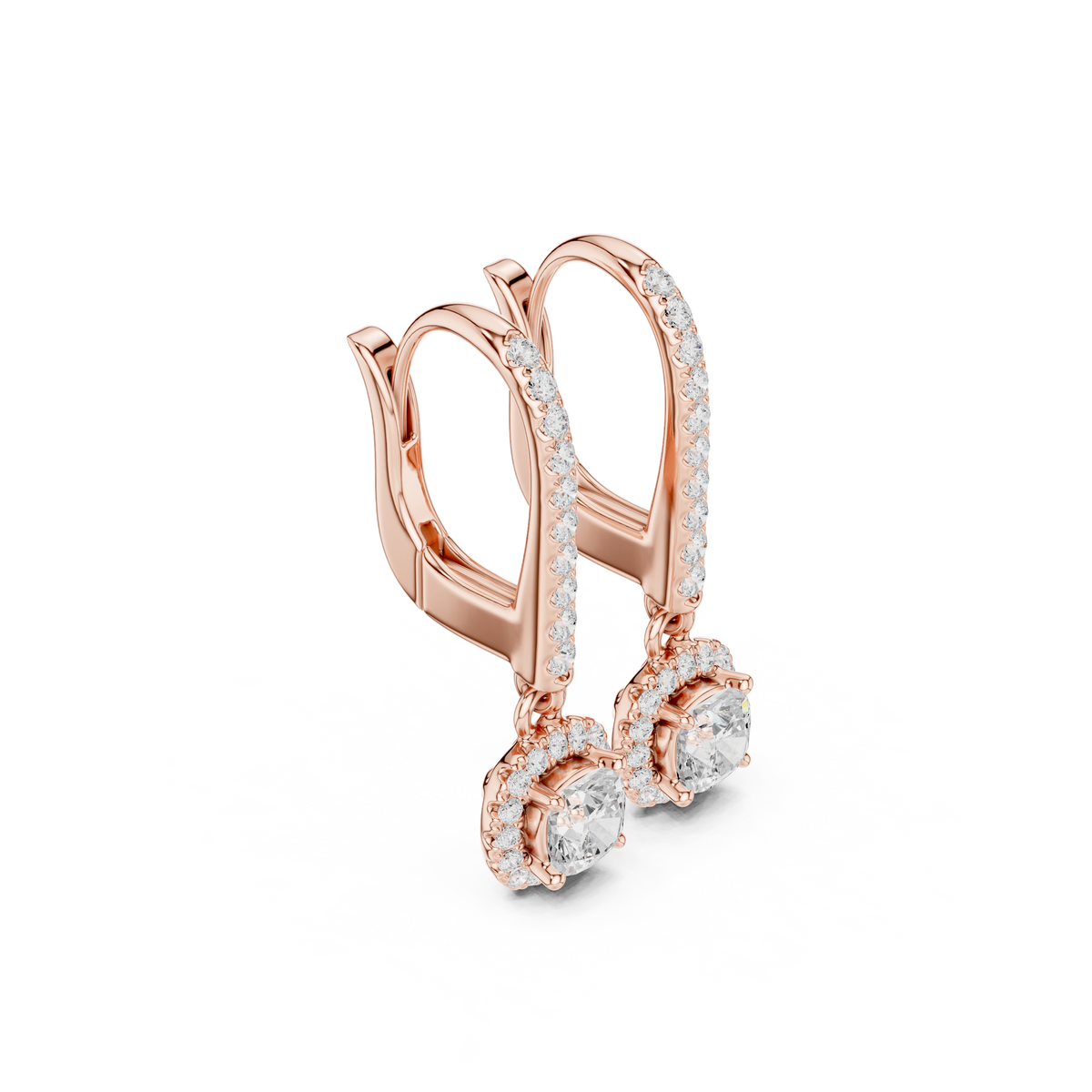 Virella Cushion Halo Drop Earring