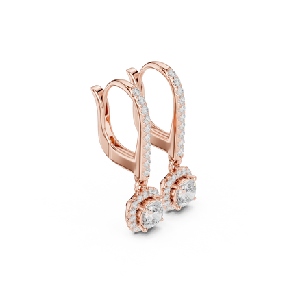 Virella Cushion Halo Drop Earring