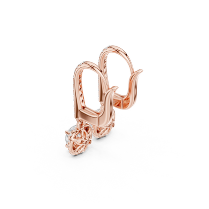 Virella Cushion Halo Drop Earring