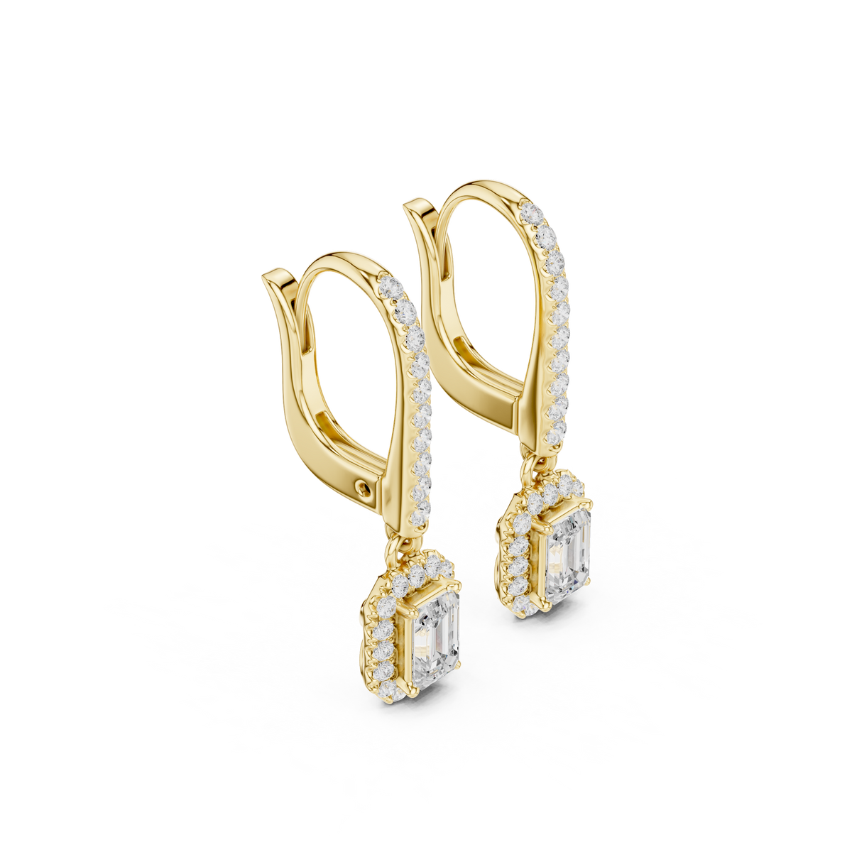 Elvara Emerald Halo Drop Earring