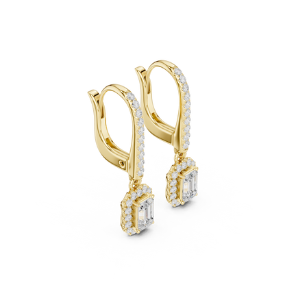 Elvara Emerald Halo Drop Earring