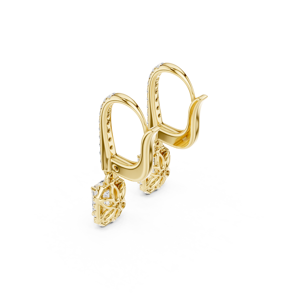 Elvara Emerald Halo Drop Earring