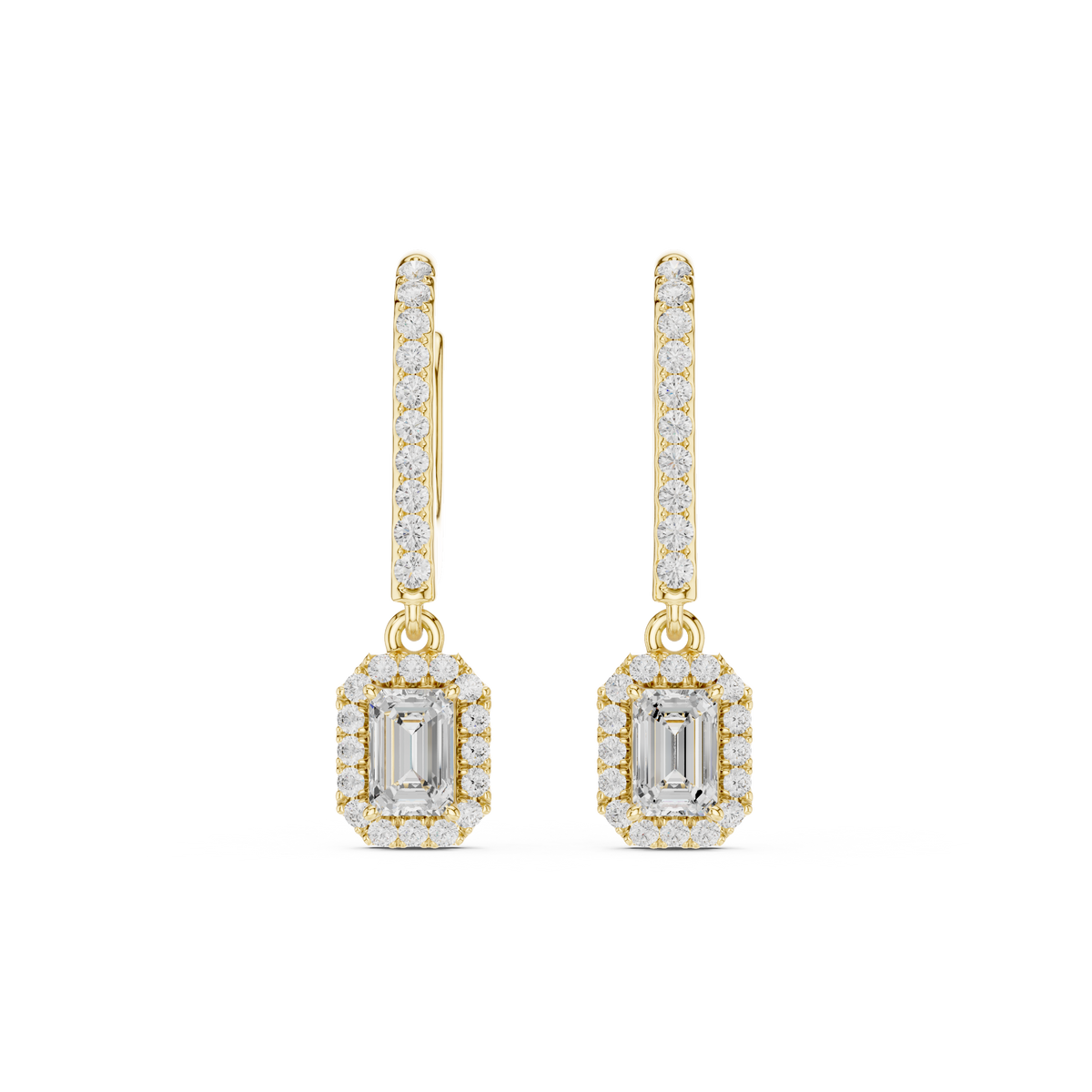 Elvara Emerald Halo Drop Earring