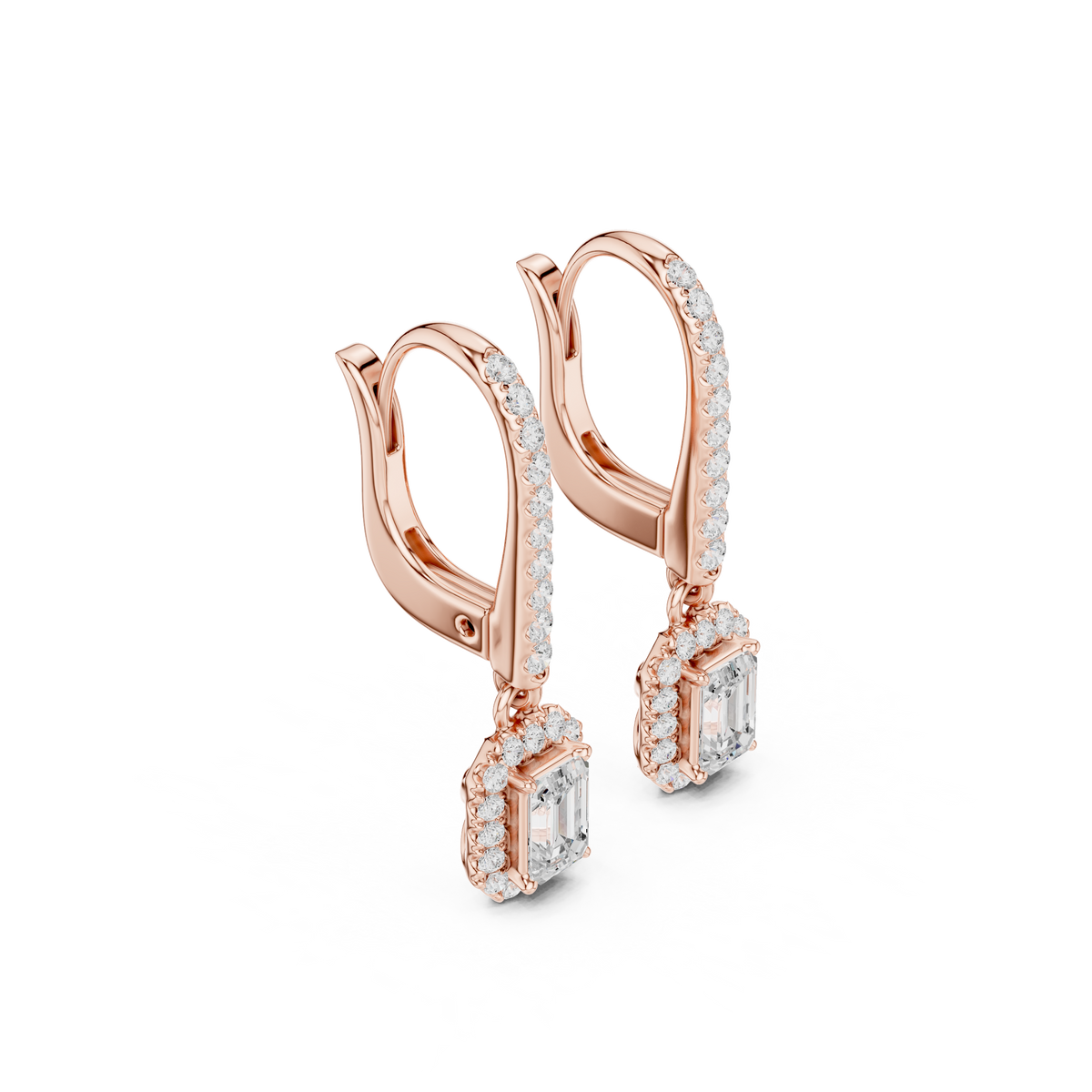Elvara Emerald Halo Drop Earring