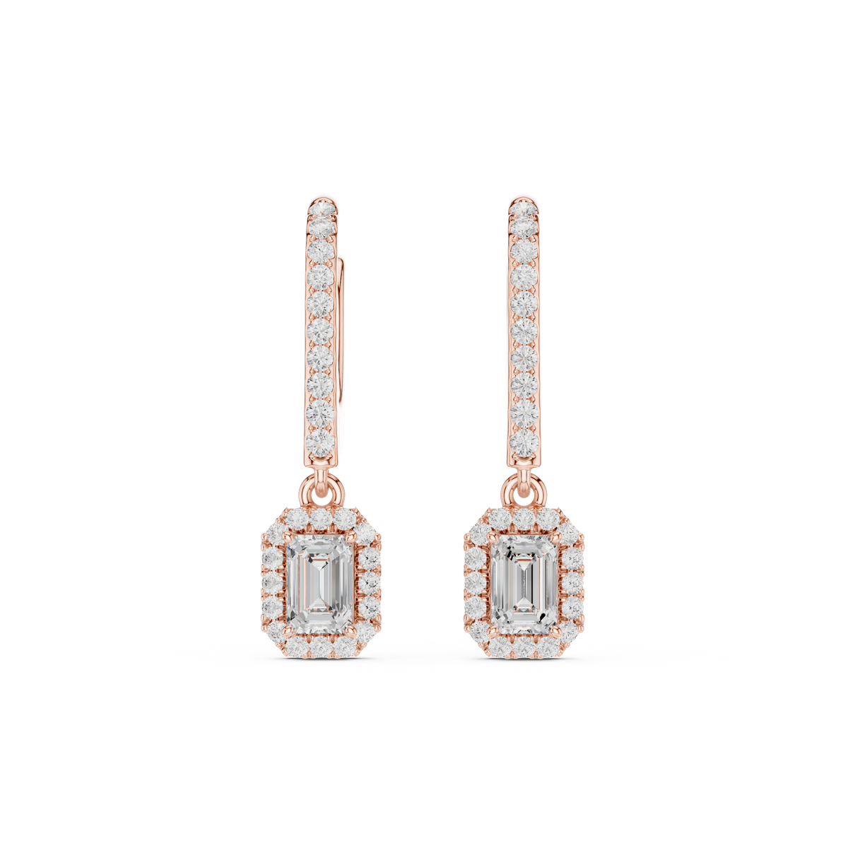 Elvara Emerald Halo Drop Earring