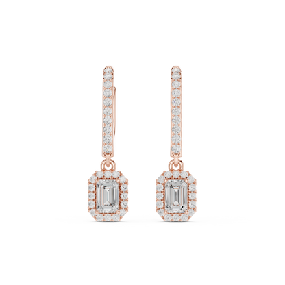 Elvara Emerald Halo Drop Earring