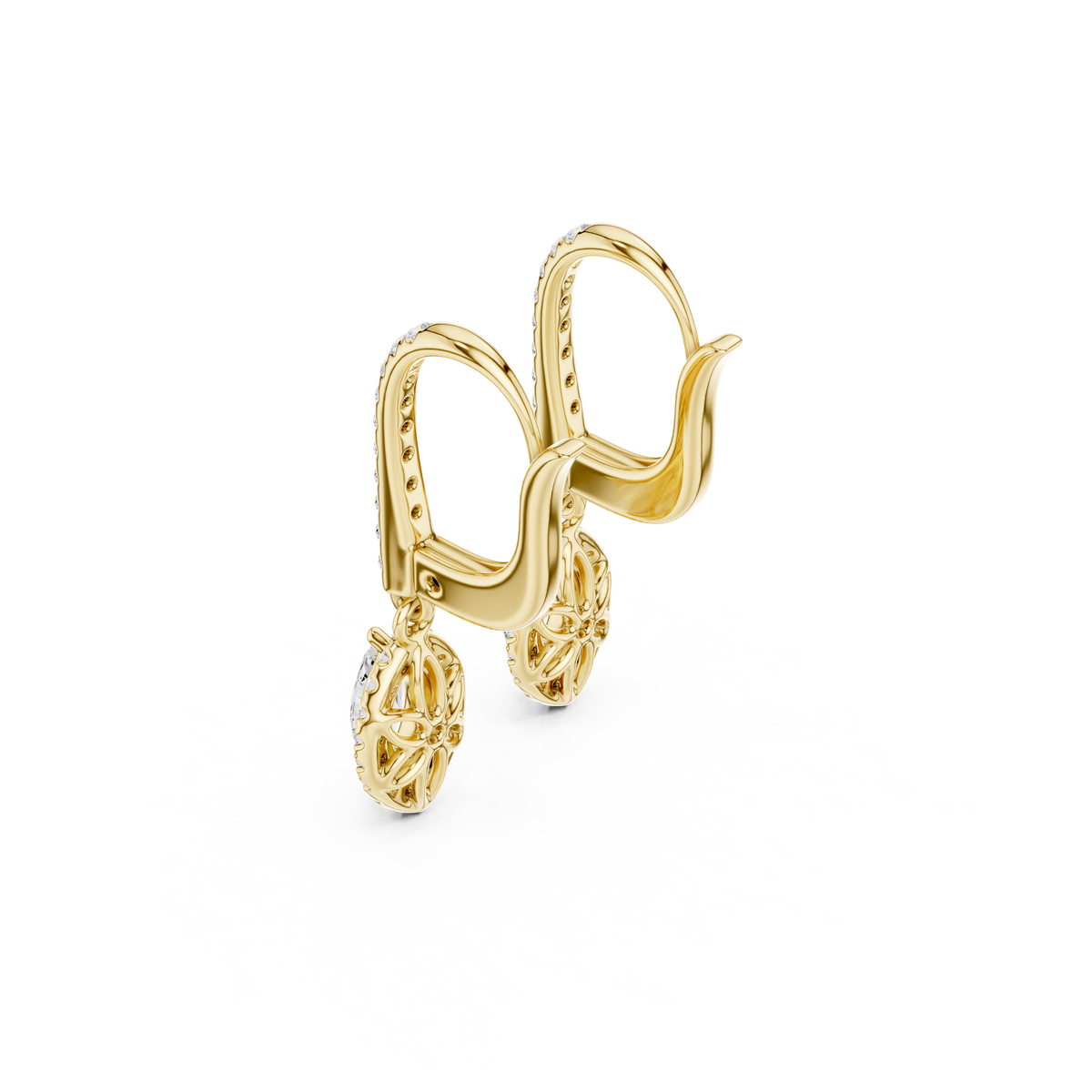 Elvanya Marquise Halo Drop Earring