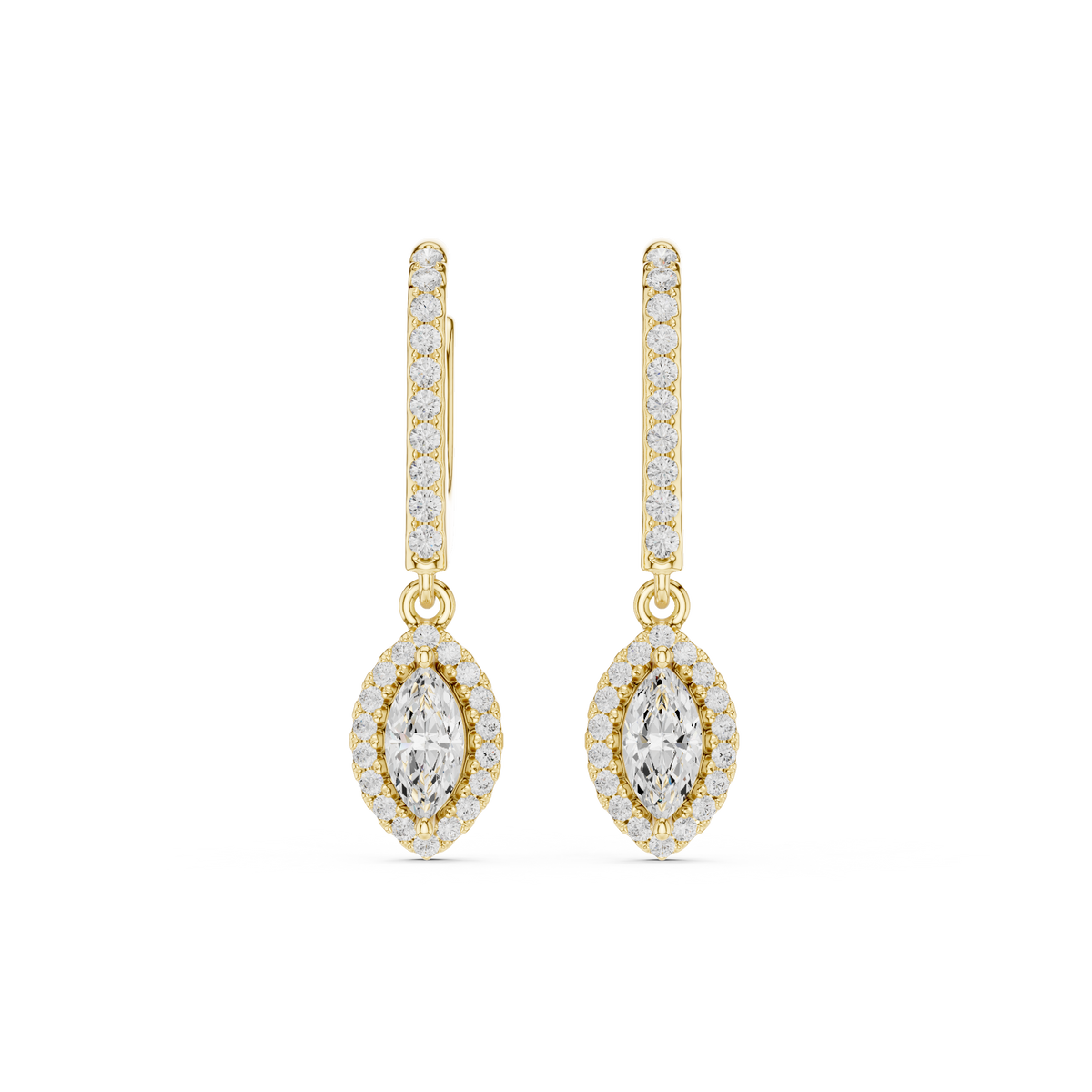 Elvanya Marquise Halo Drop Earring