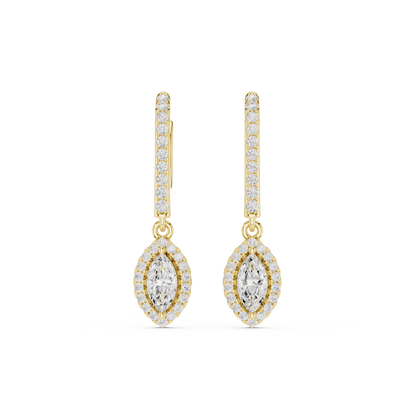 Elvanya Marquise Halo Drop Earring