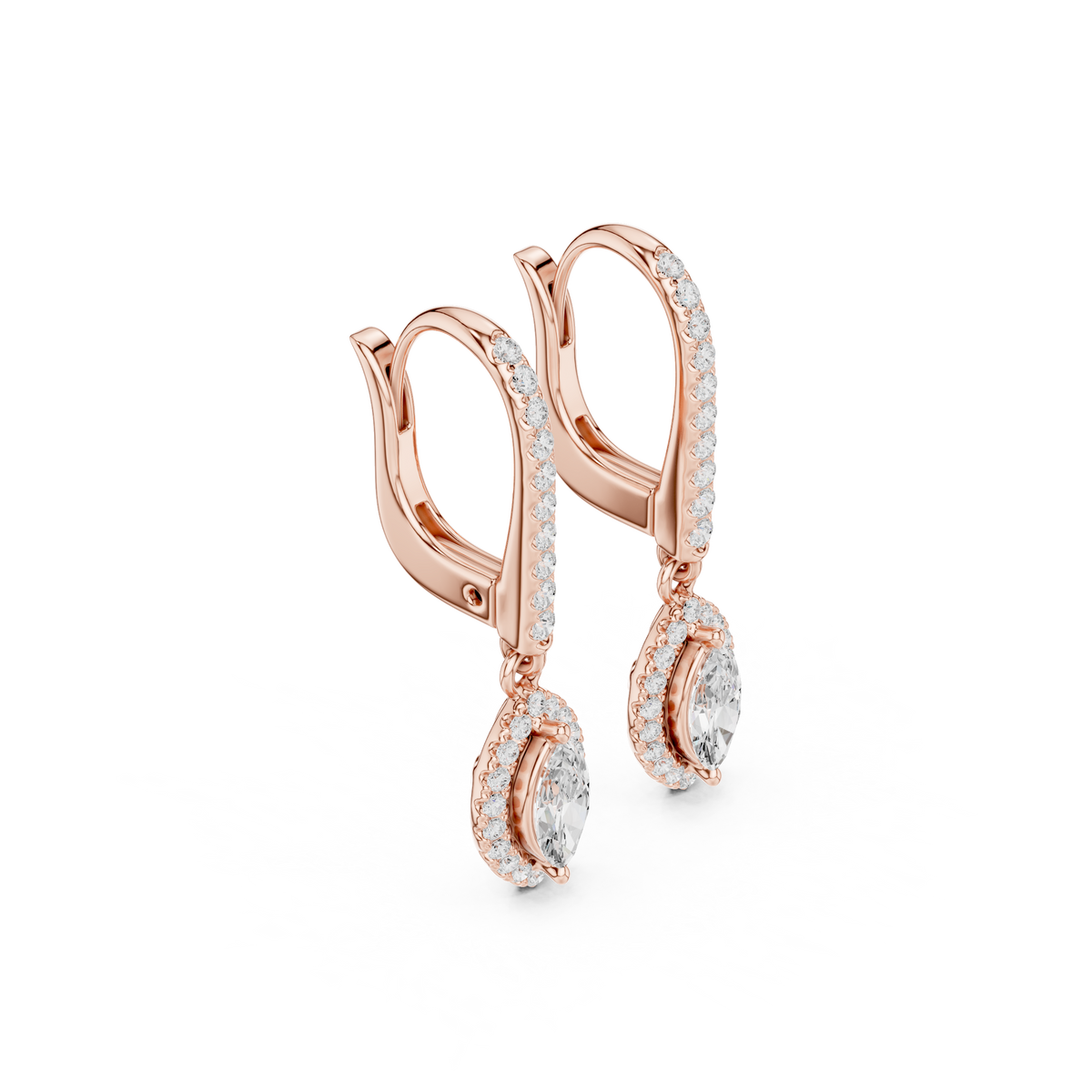 Elvanya Marquise Halo Drop Earring