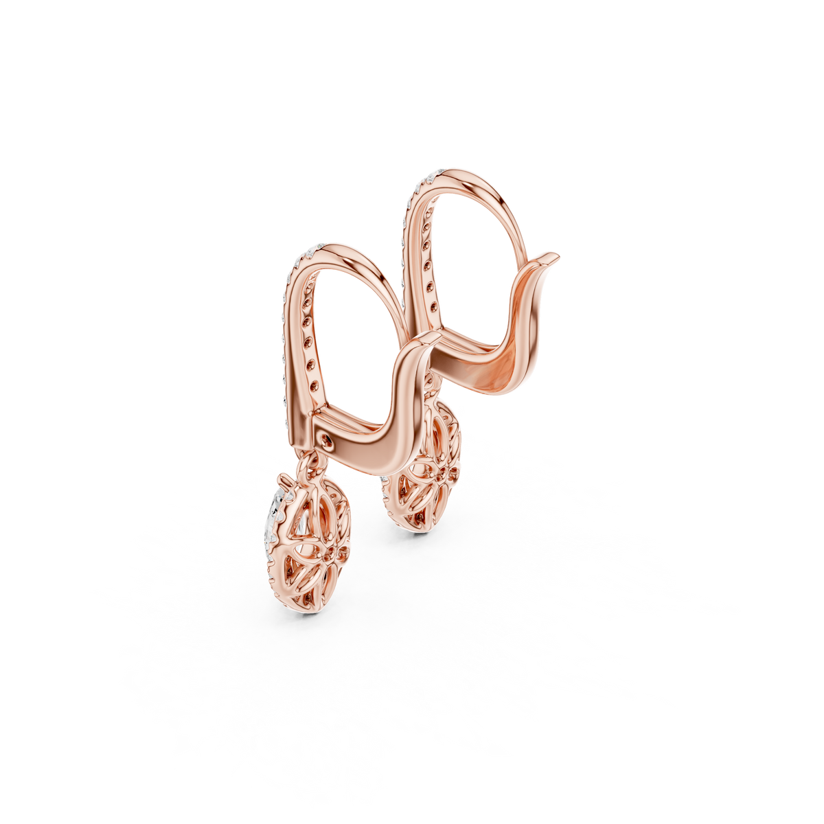 Elvanya Marquise Halo Drop Earring