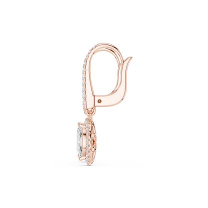 Elvanya Marquise Halo Drop Earring