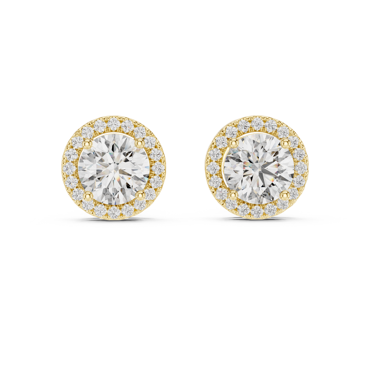 Zarelle Round Brilliant Halo Studs