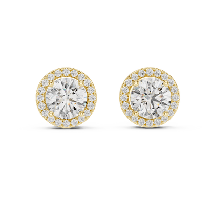 Zarelle Round Brilliant Halo Studs