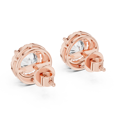 Zarelle Round Brilliant Halo Studs
