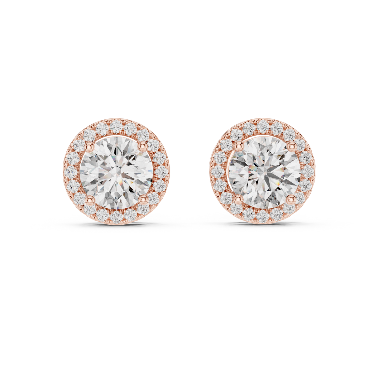 Zarelle Round Brilliant Halo Studs