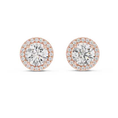 Zarelle Round Brilliant Halo Studs