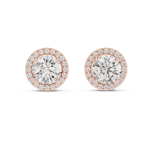 Zarelle Round Brilliant Halo Studs