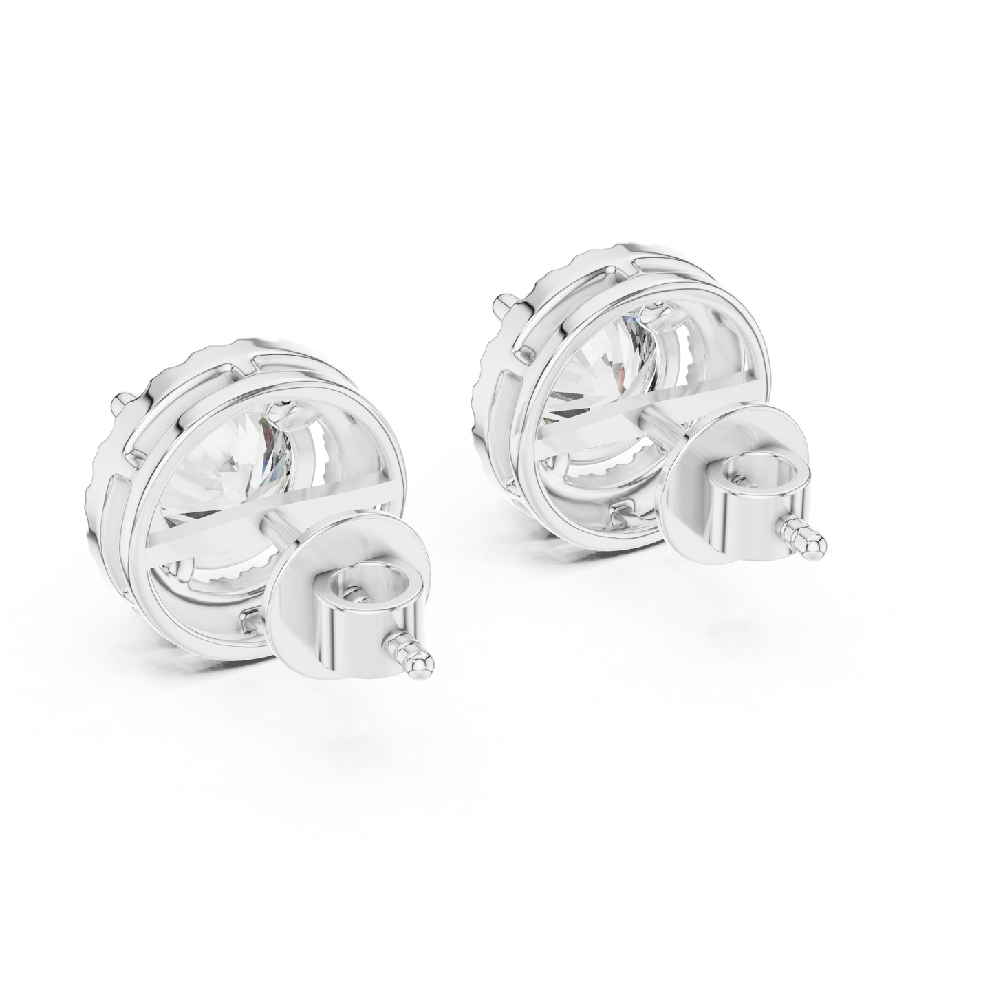 Halo of Brilliance Round Moissanite Halo Stud Earrings in 925 Sterling Silver