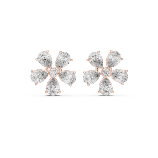 Virelle Five Petal Diamond Bloom Studs