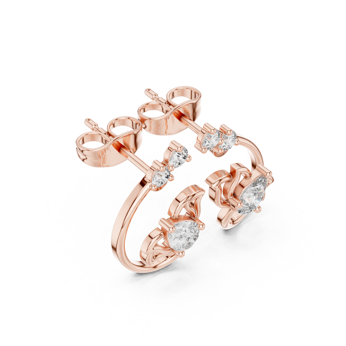 Elvaria Floral Loop Diamond Studs