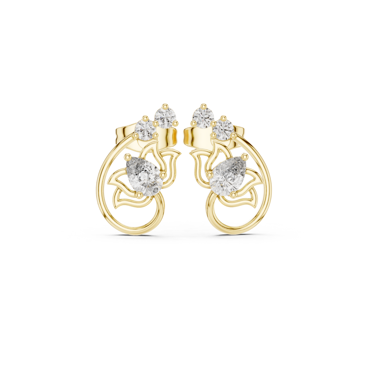 Elvaria Floral Loop Diamond Studs