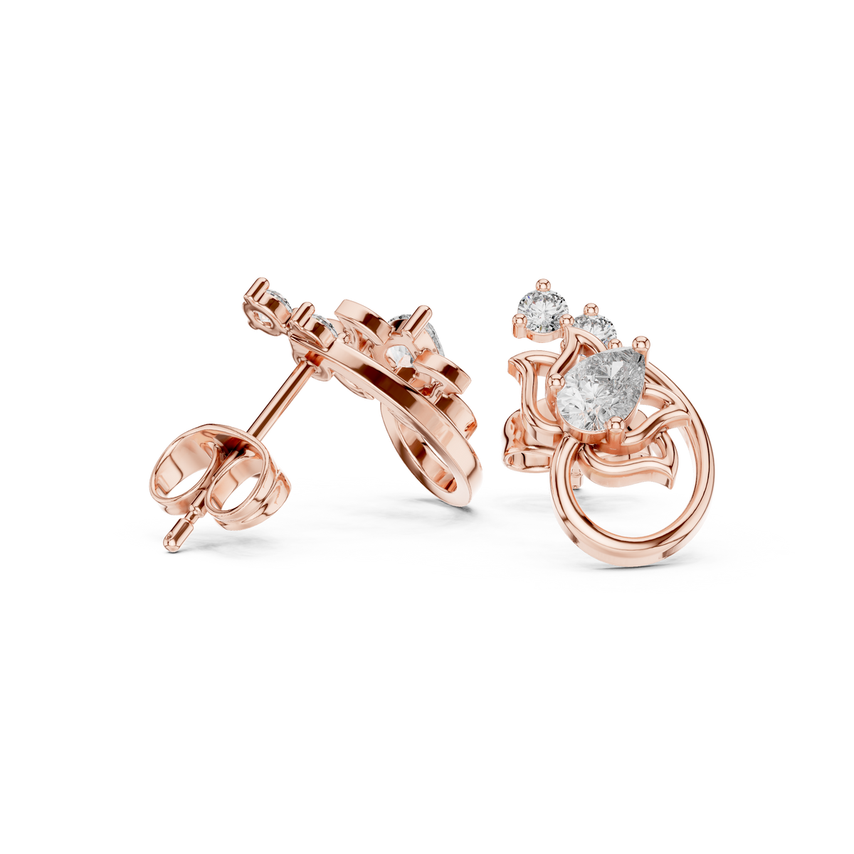 Elvaria Floral Loop Diamond Studs