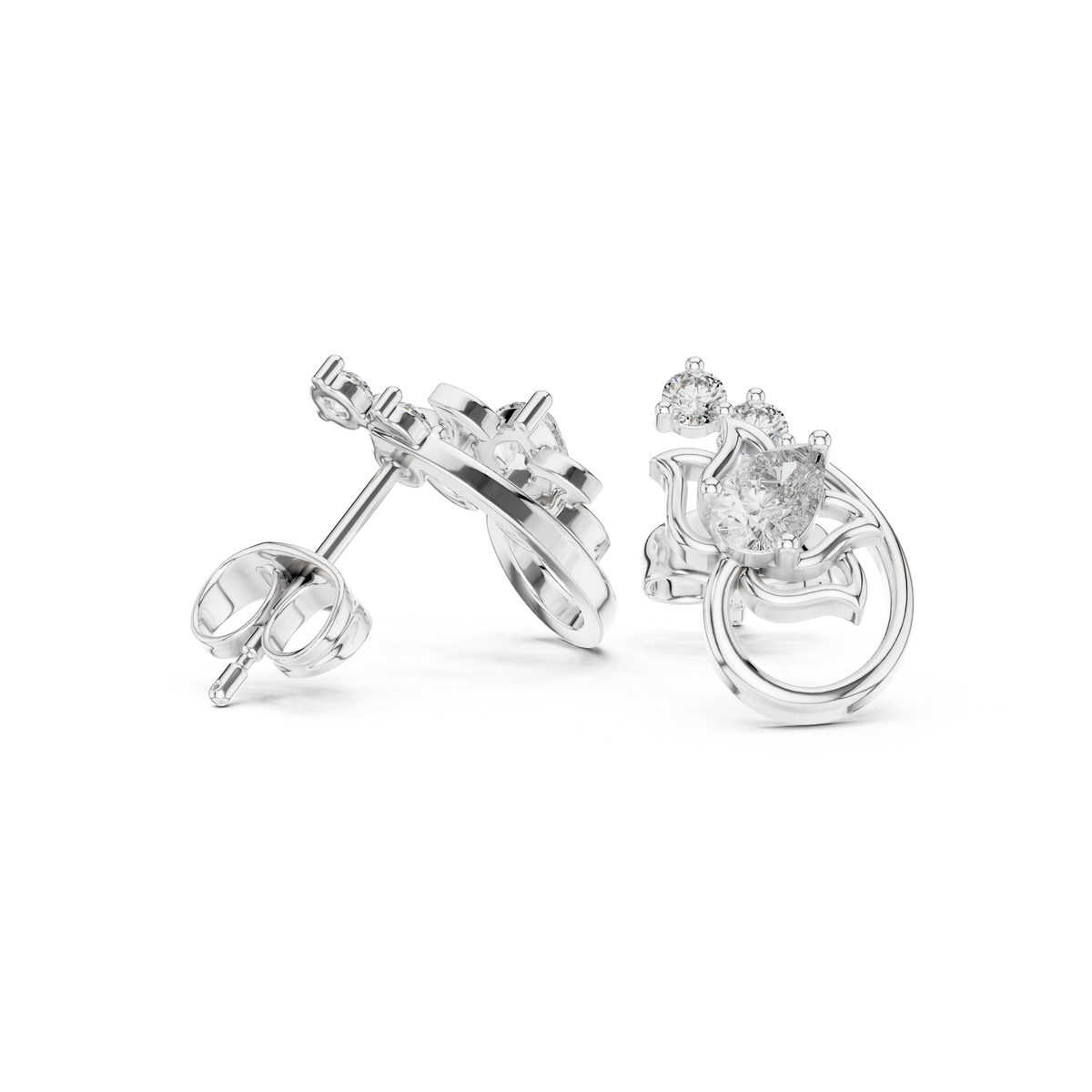 Elvaria Floral Loop Diamond Studs