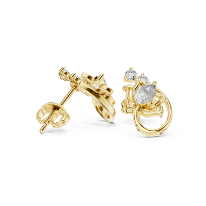 Elvaria Floral Loop Diamond Studs