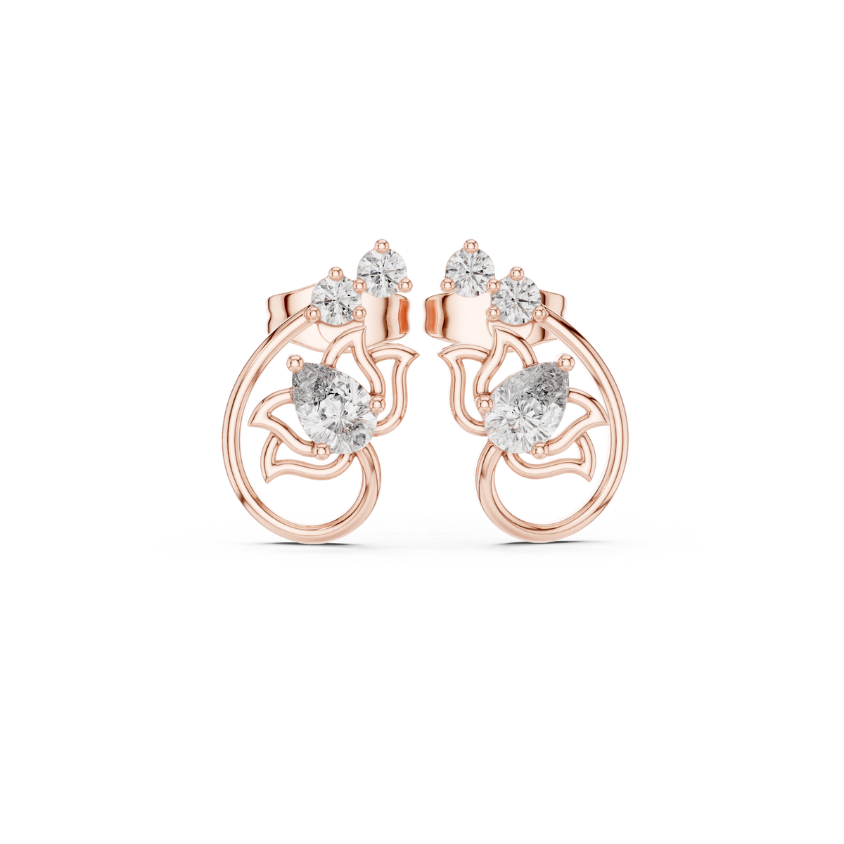 Elvaria Floral Loop Diamond Studs