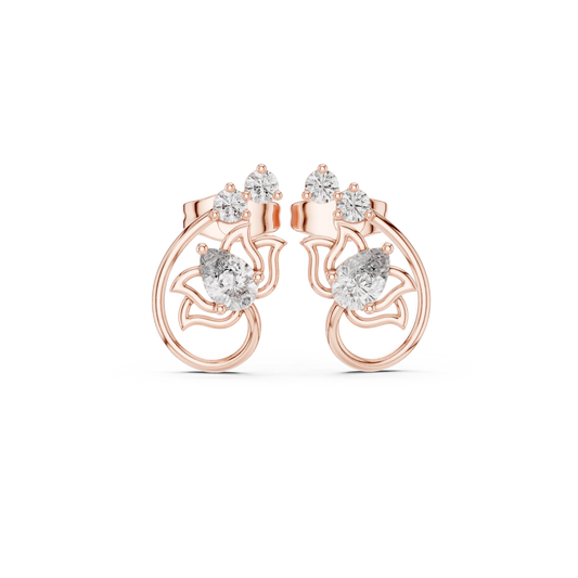 Elvaria Floral Loop Diamond Studs