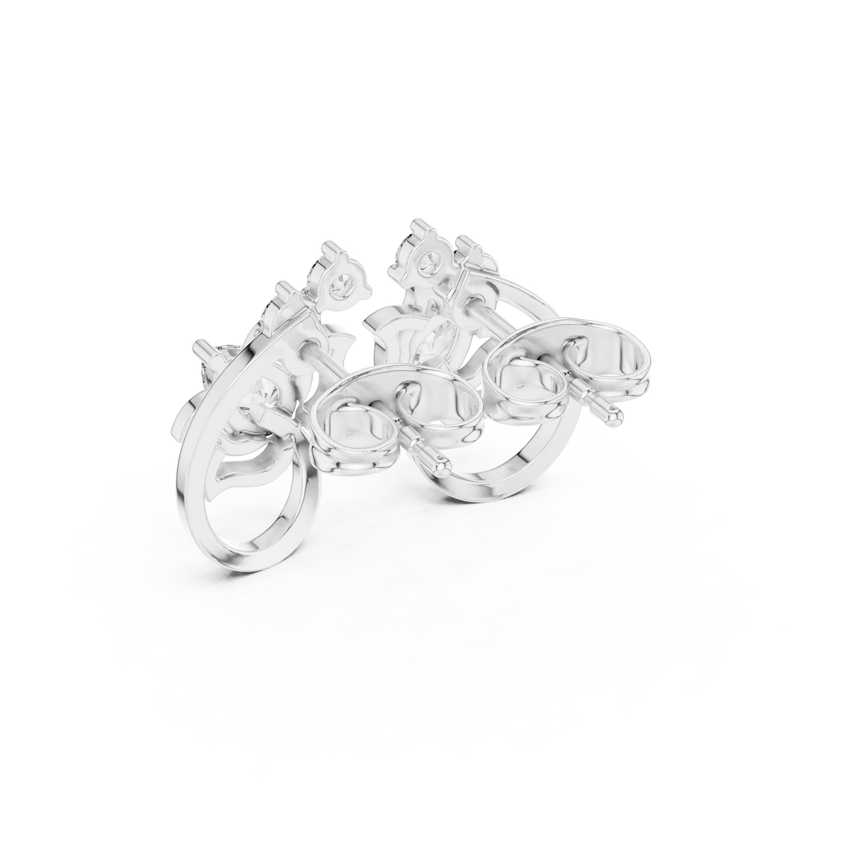 Elvaria Floral Loop Diamond Studs