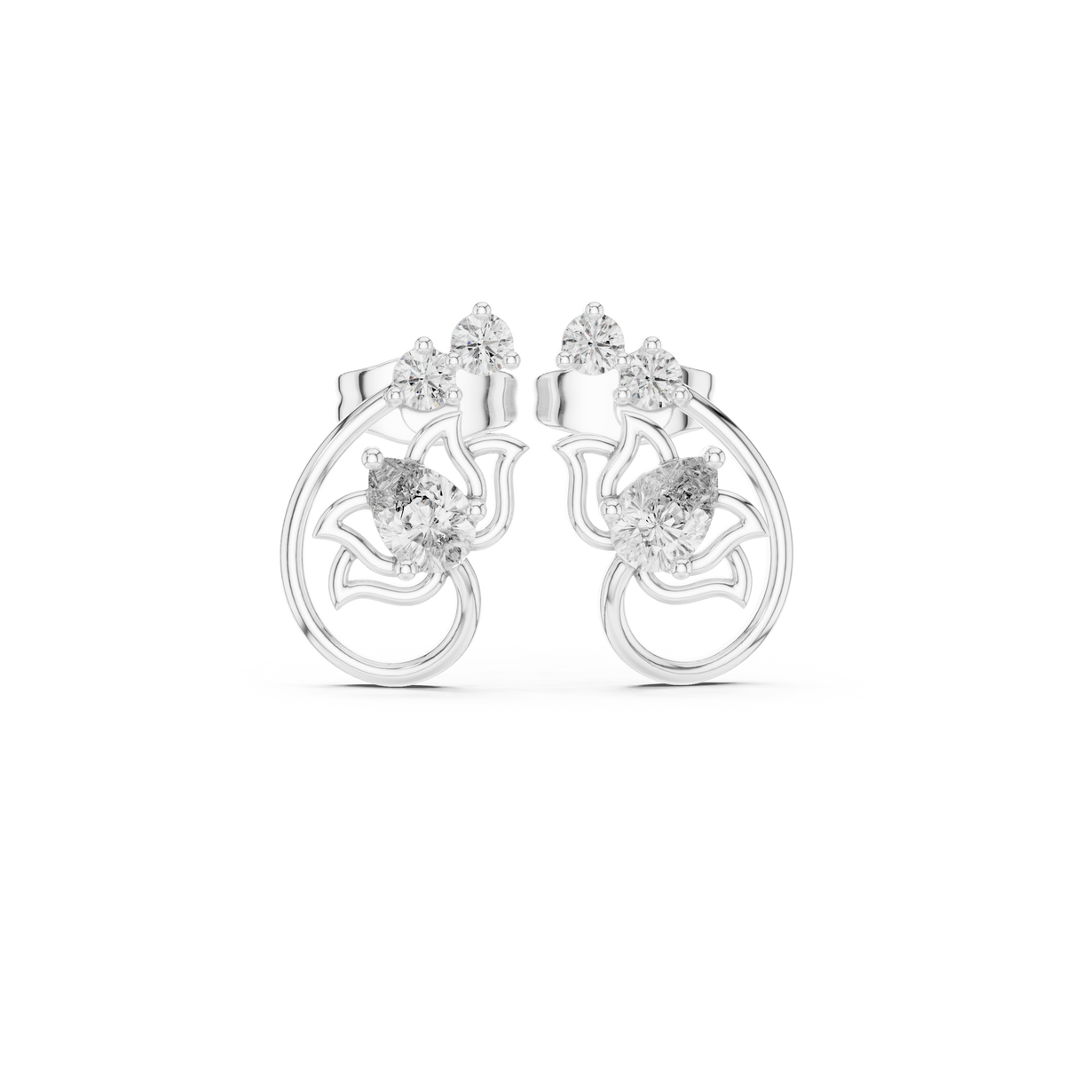 Elvaria Floral Loop Diamond Studs