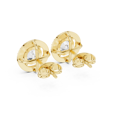Norevia Floral Halo Diamond Studs