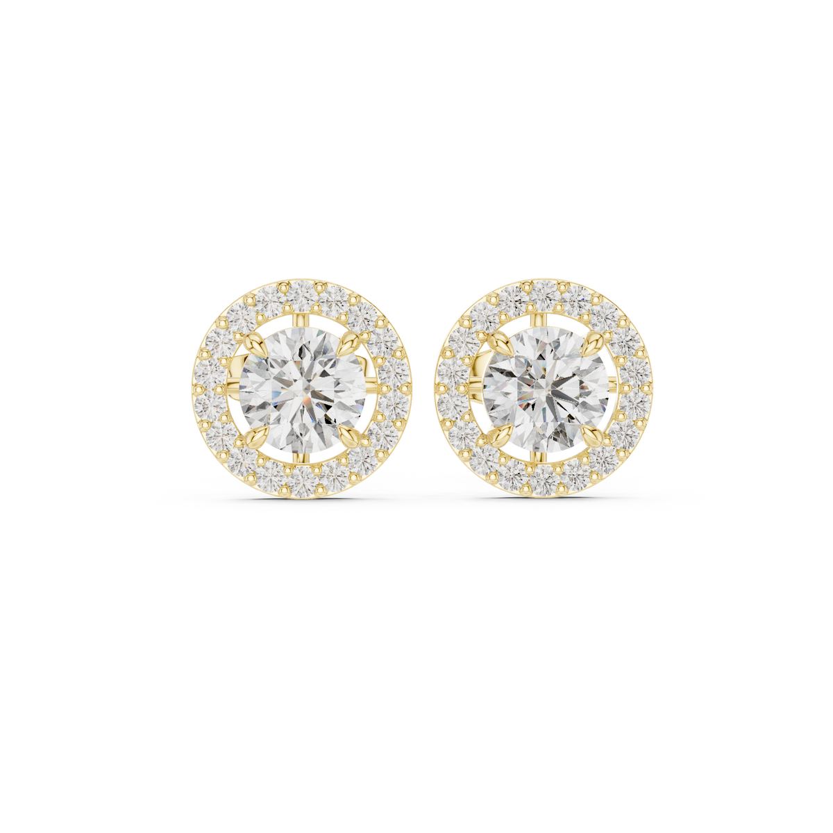 Norevia Floral Halo Diamond Studs