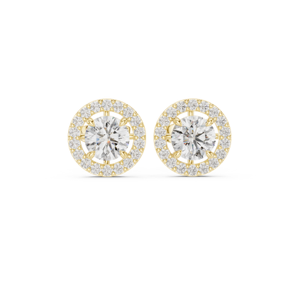 Norevia Floral Halo Diamond Studs