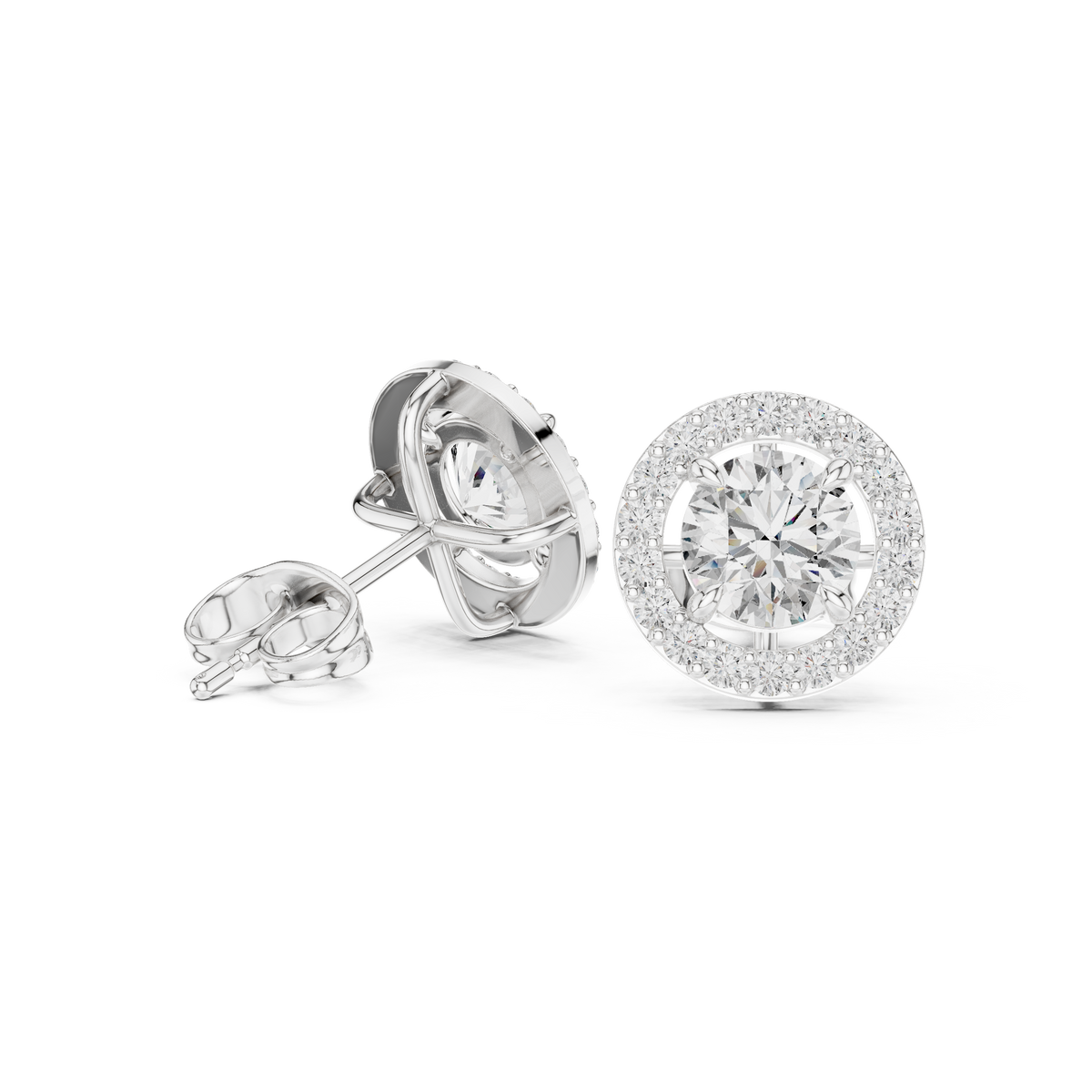 Norevia Floral Halo Diamond Studs