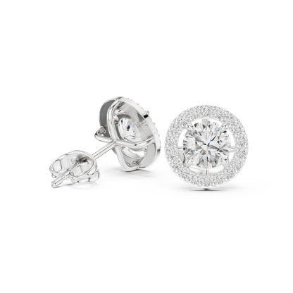 Norevia Floral Halo Diamond Studs